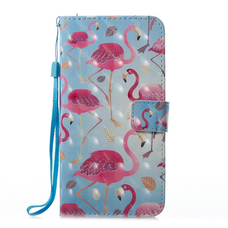 Pattern Printing Leather Wallet Case for iPhone 8 Plus / 7 Plus - Crane Pattern-6
