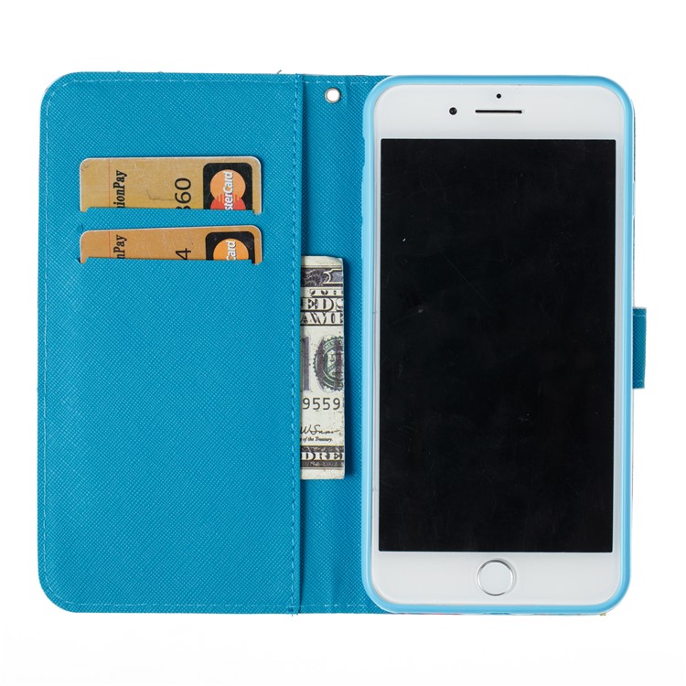 Pattern Printing Leather Wallet Case for iPhone 8 Plus / 7 Plus - Crane Pattern-8