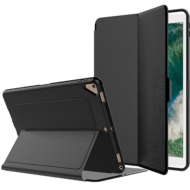Copertura dello stand in pelle sottile per risveglio intelligente per iPad Pro da 10,5 pollici (2017) - Nero-3