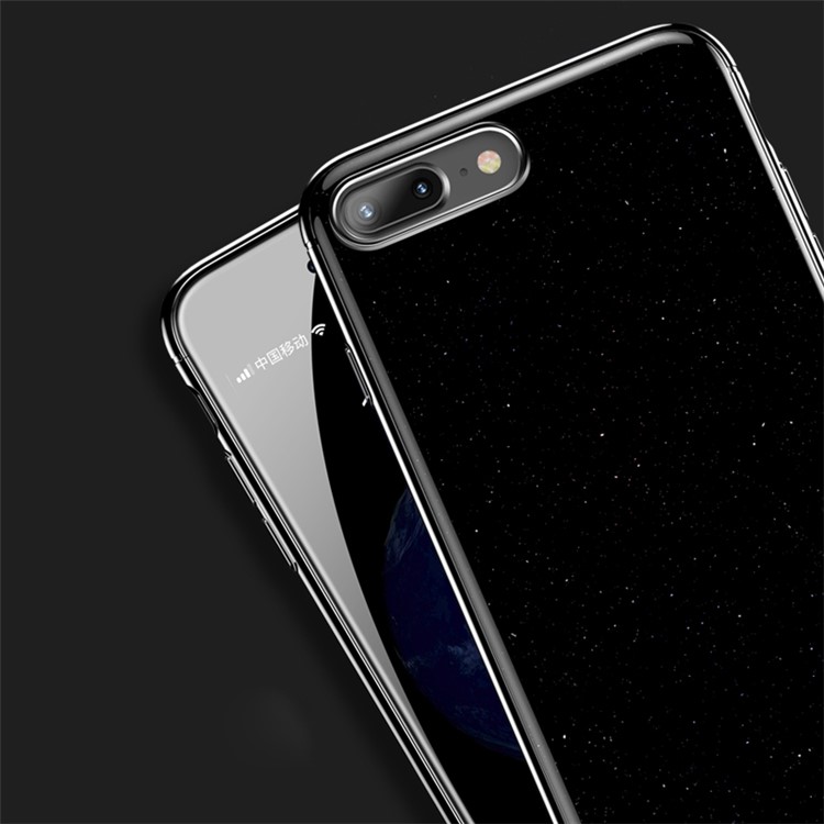 USAMS Glitter Star Series 3-in-1 Plastic Electroplating Case for iPhone 8 Plus / 7 Plus 5.5 inch - Black-6