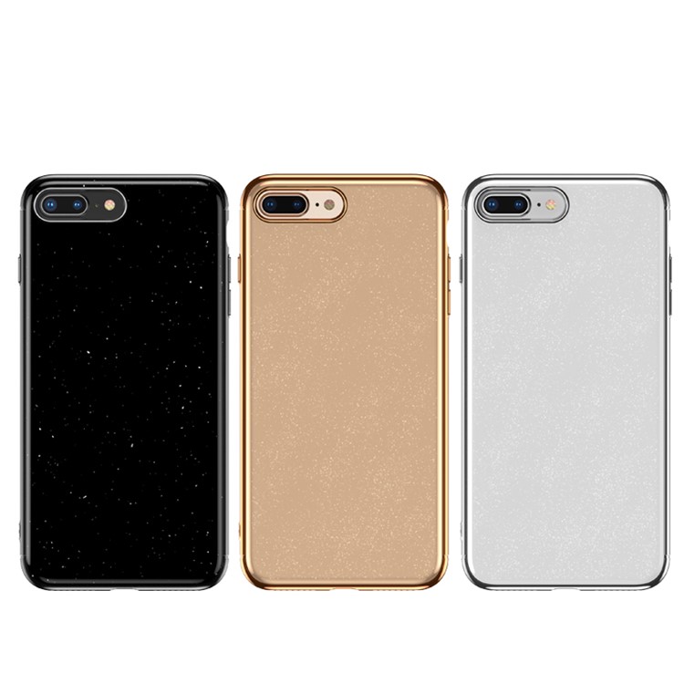 USAMS Glitter Star Series 3-in-1 Plastic Electroplating Case for iPhone 8 Plus / 7 Plus 5.5 inch - Black-7