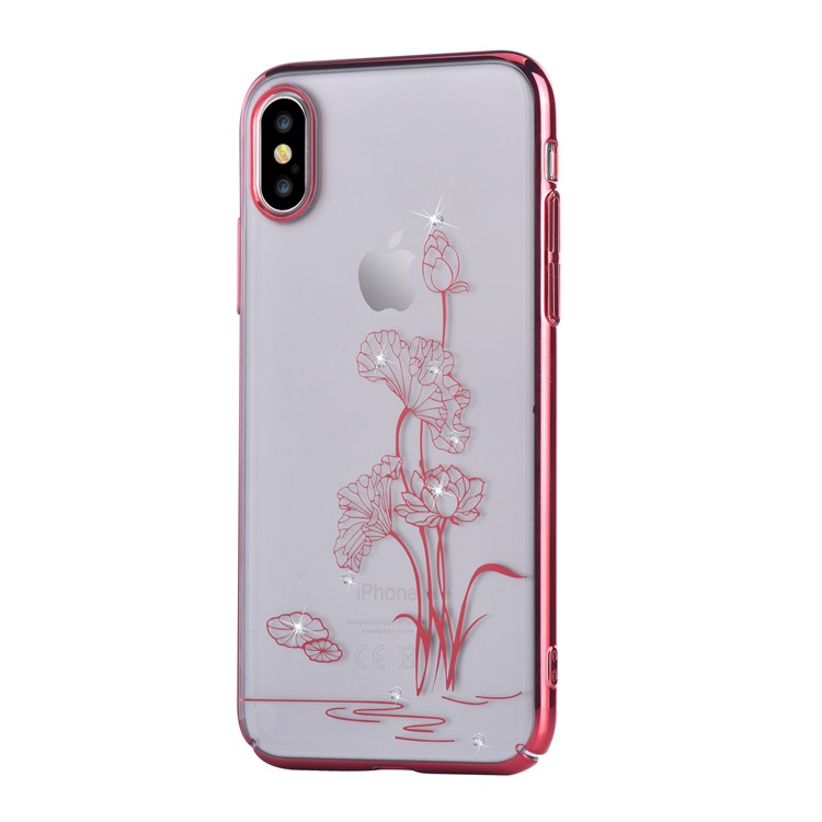 

COMMA Санкционированный Браслесский Кристалл Лотоса ПК Покрытием Чехол Для Iphone X 5,8 Дюйма - Красный, iPhone X