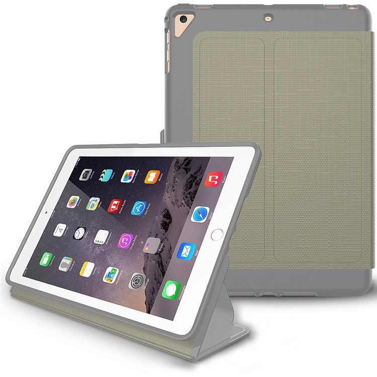 Умный Пробуждения PU Кожаный Чехол Для IPad 9,7-дюймовый(2017) - серый-3