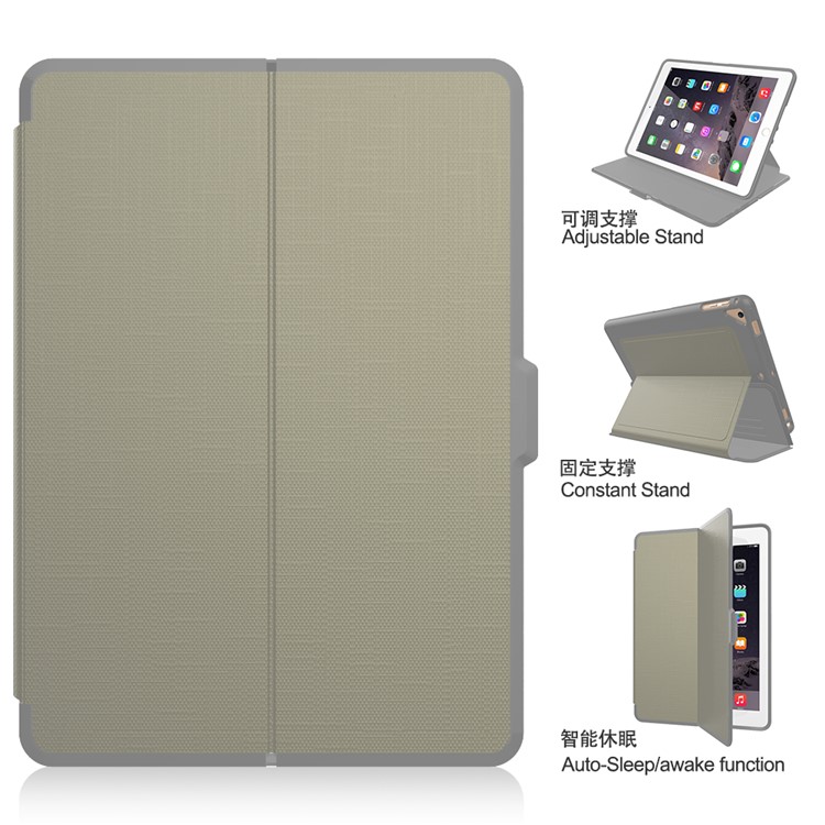 Умный Пробуждения PU Кожаный Чехол Для IPad 9,7-дюймовый(2017) - серый-4