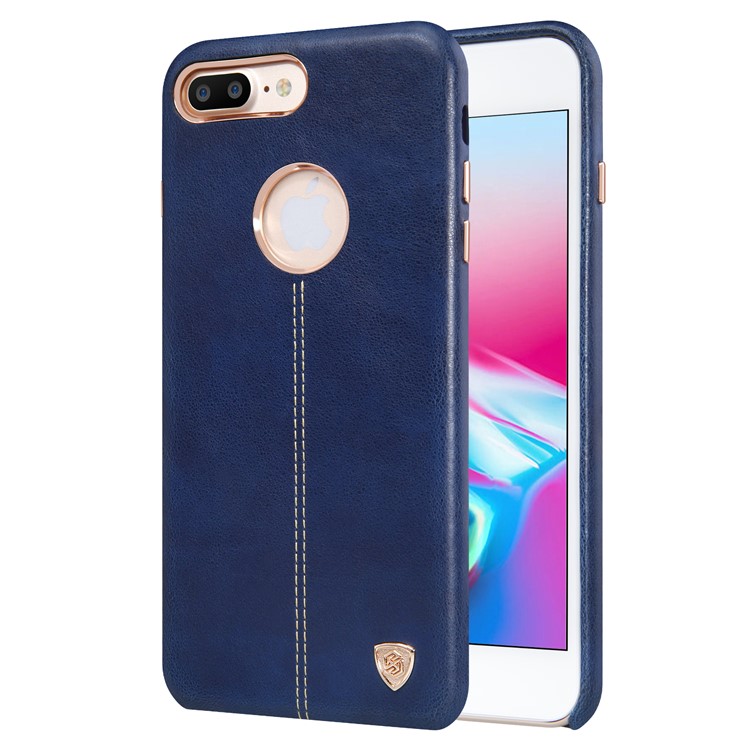 NILLKIN Englon Leather Coated PC Back Phone Shell for iPhone 8 Plus 5.5 inch - Blue
