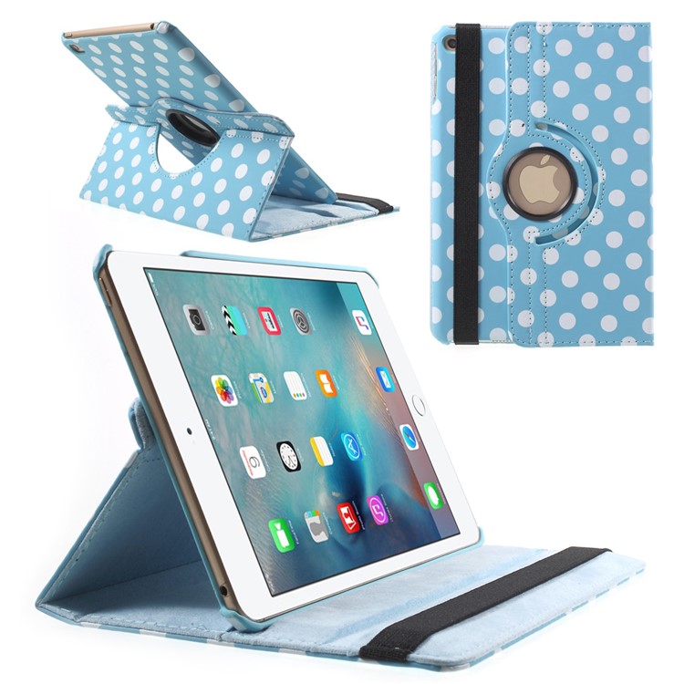 

Polka Dots Rotary Stand Leather Case Protector for iPad mini 4 - Blue