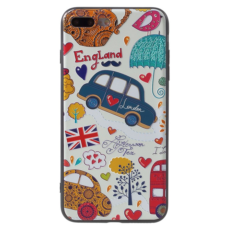

Embossment TPU Phone Case Accessory for iPhone 8 Plus/7 Plus 5.5 inch - Cartoon England