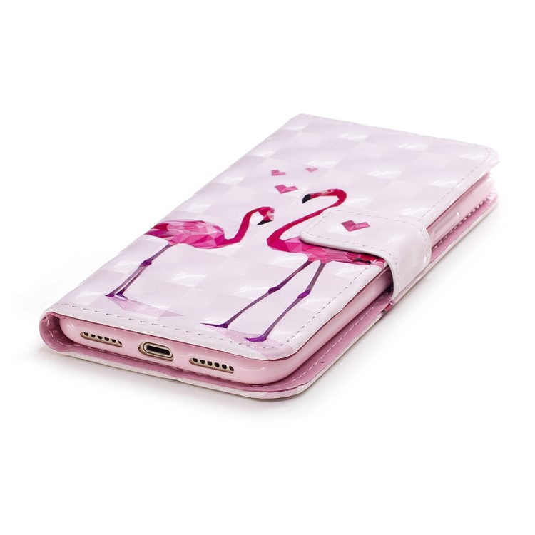 3D Pattern Printing Rubberized PU Leather Protective Shell for iPhone X /10 5.8 inch - Crane-5