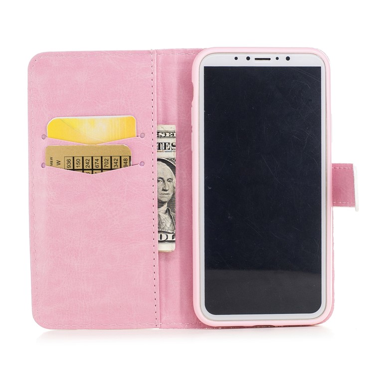 3D Pattern Printing Rubberized PU Leather Protective Shell for iPhone X /10 5.8 inch - Crane-6
