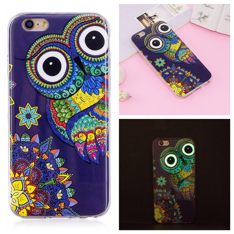 

Luminous Glow Pattern Printing TPU Mobile Cover for iPhone 8/7 4.7 inch - Colorful Owl