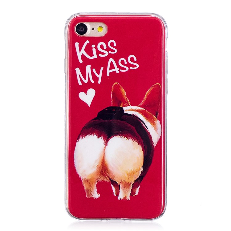Pattern Printing TPU Noctilucent Case for iPhone 8/7 - Corgi Butt-2