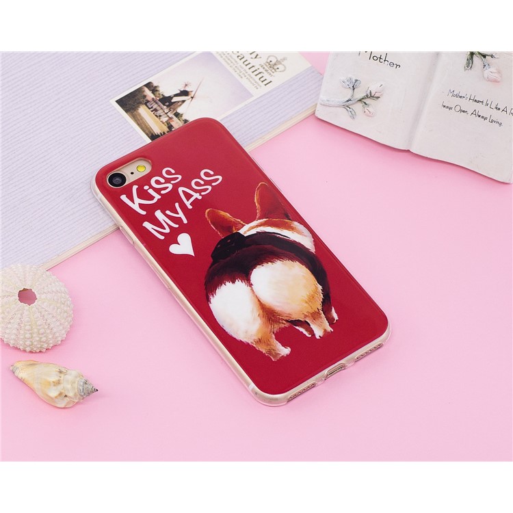 Pattern Printing TPU Noctilucent Case for iPhone 8/7 - Corgi Butt-6