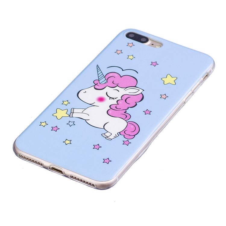 Luminous IMD Patterned Soft TPU Back Phone Case for iPhone 8 Plus / 7 Plus - Unicorn and Star-3