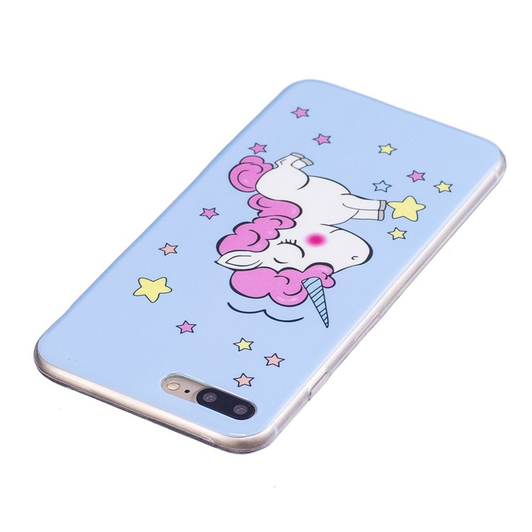 Luminous IMD Patterned Soft TPU Back Phone Case for iPhone 8 Plus / 7 Plus - Unicorn and Star-4