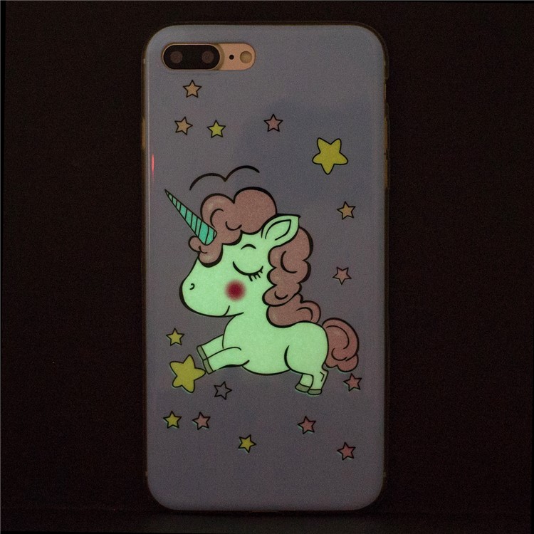 Luminous IMD Patterned Soft TPU Back Phone Case for iPhone 8 Plus / 7 Plus - Unicorn and Star-8