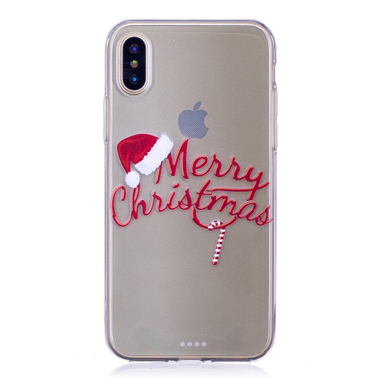 

Christmas Pattern Printing TPU Jelly Mobile Phone Case for iPhone X /XS - Merry Christmas