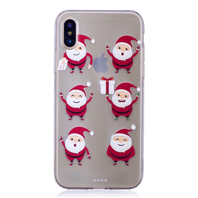 

Christmas Pattern Printing TPU Gel Case Phone Accessory for iPhone X /XS - Lovely Santa