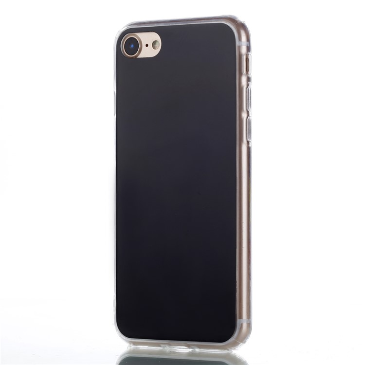 Glossy PC Film Coated TPU Case for iPhone 8/7 - Black-2