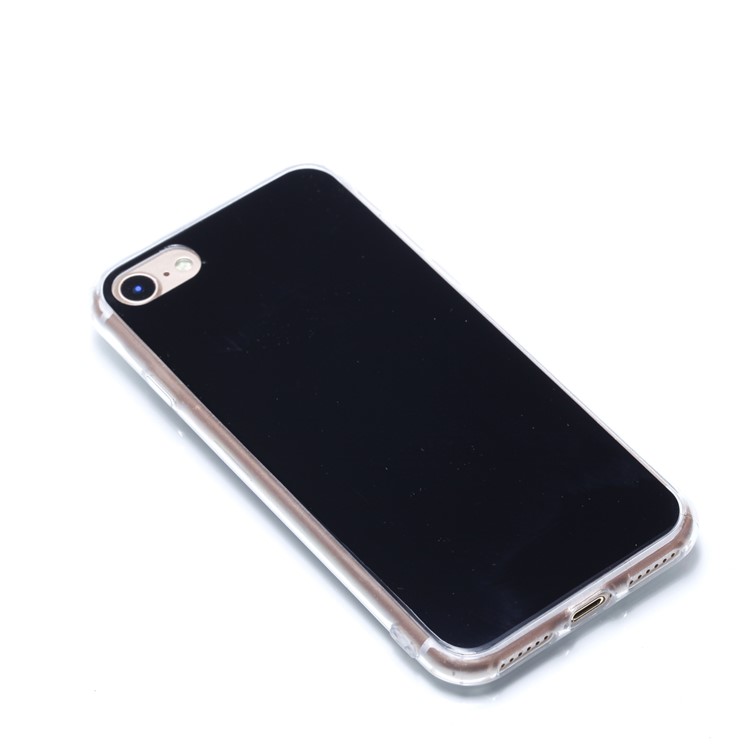 Glossy PC Film Coated TPU Case for iPhone 8/7 - Black-3