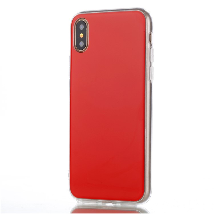 Anti-scratch Soft TPU Inside Film Sticker Shell for iPhone X - Red-2