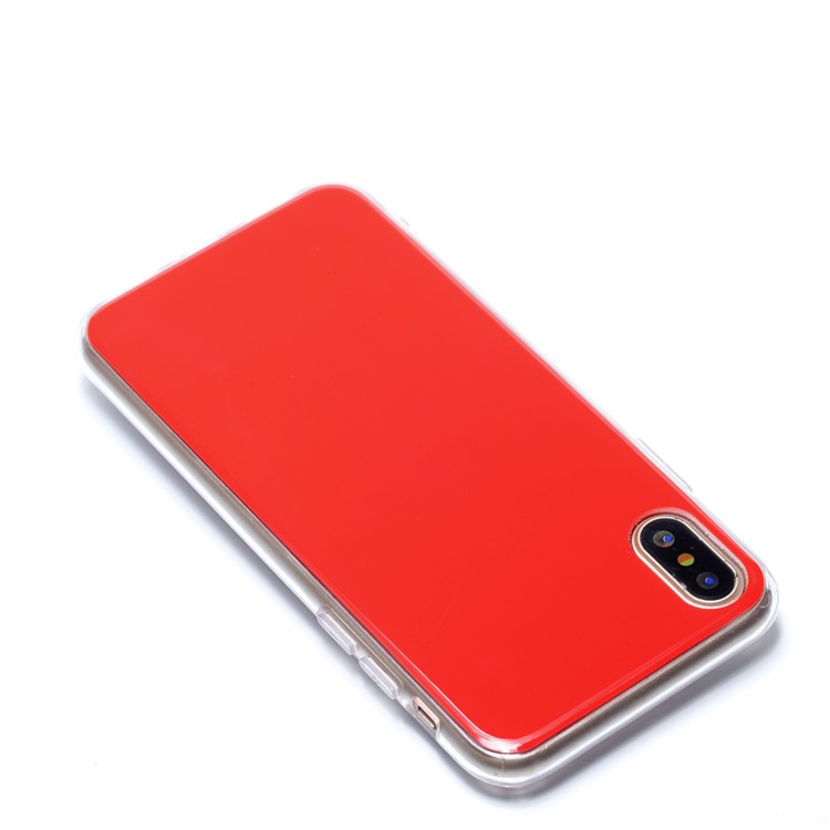 Anti-scratch Soft TPU Inside Film Sticker Shell for iPhone X - Red-3