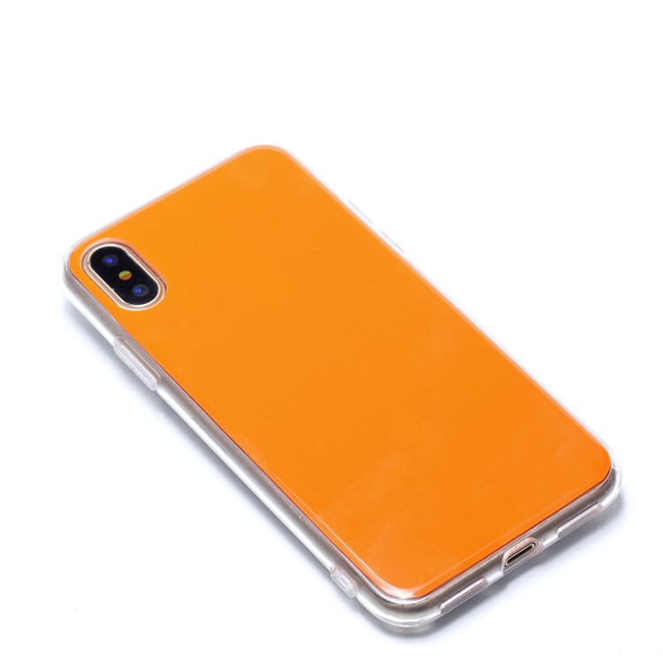 Anti-scratch Soft TPU Inside Film Sticker Mobile Phone Case for iPhone X - Orange-3