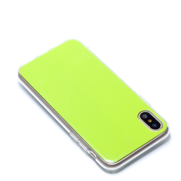 Anti-scratch Soft TPU Inside Film Sticker Cell Phone Cover for iPhone X - Green-4