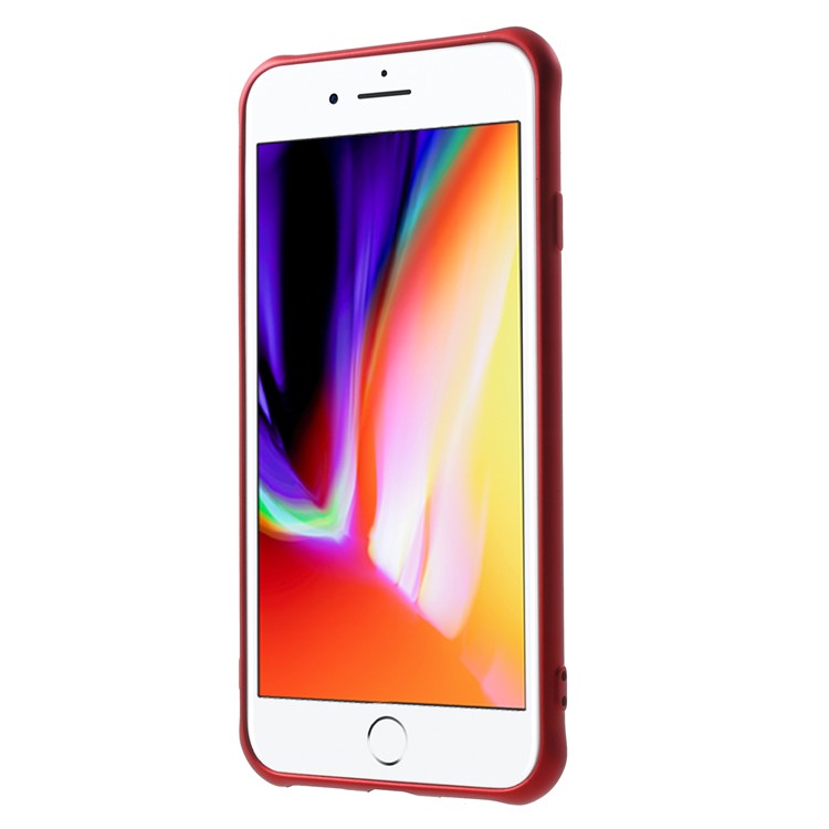 Hollow Mesh TPU Gel Hidden Stand Phone Cover for iPhone 8 4.7-inch - Red-2