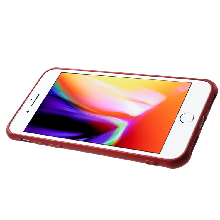 Hollow Mesh TPU Gel Hidden Stand Phone Cover for iPhone 8 4.7-inch - Red-4
