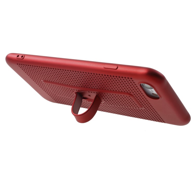 Hollow Mesh TPU Gel Hidden Stand Phone Cover for iPhone 8 4.7-inch - Red-5