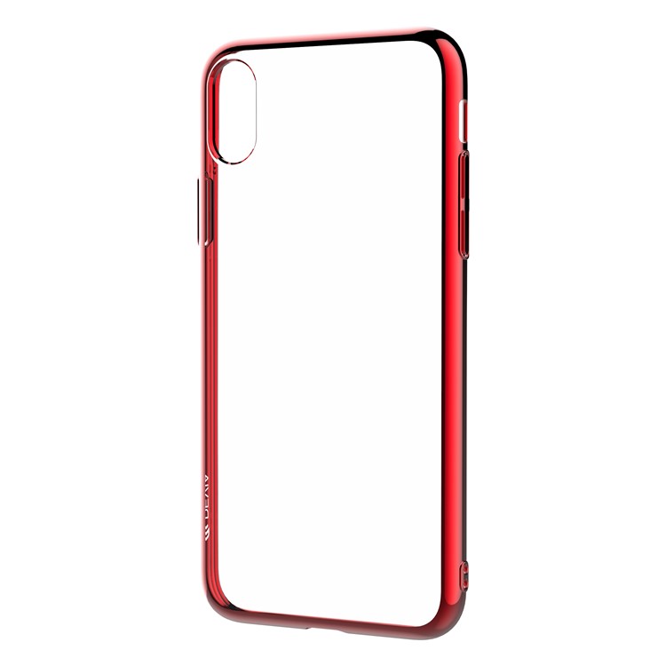 

DEVIA Electroplating Edge Soft TPU Mobile Cover for iPhone X 5.8 inch - Red