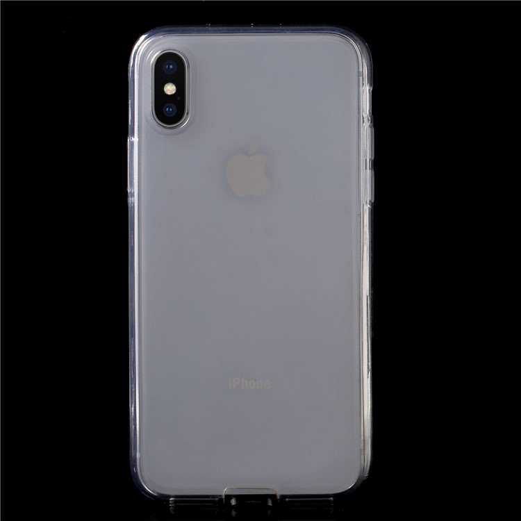 Touchable Acrylic TPU Hybrid Front + Soft TPU Back Cover for iPhone X/10 5.8 inch - Black-2