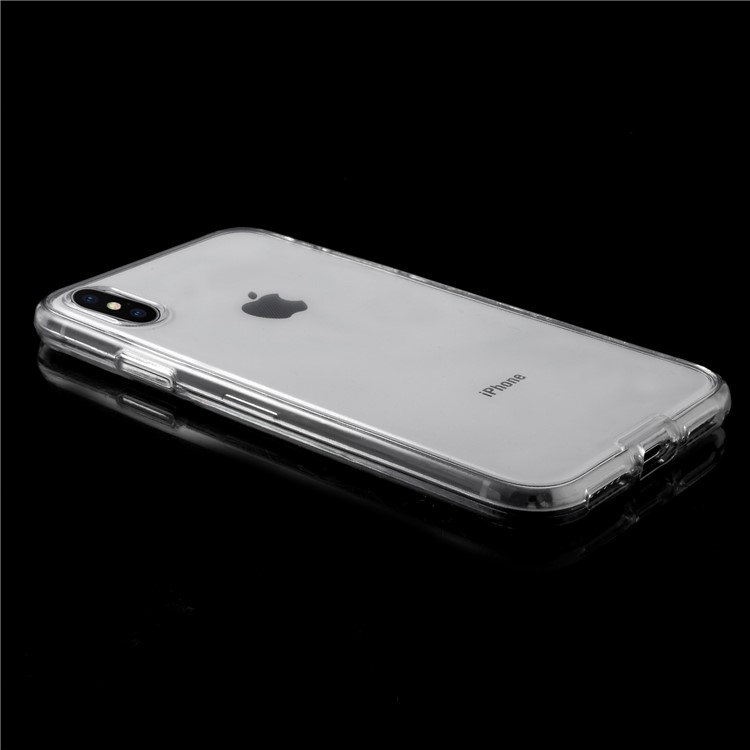 Touchable Acrylic TPU Hybrid Front + Soft TPU Back Cover for iPhone X/10 5.8 inch - Black-3