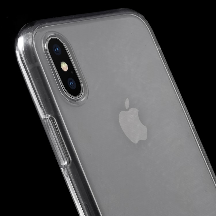 Touchable Acrylic TPU Hybrid Front + Soft TPU Back Cover for iPhone X/10 5.8 inch - Black-4