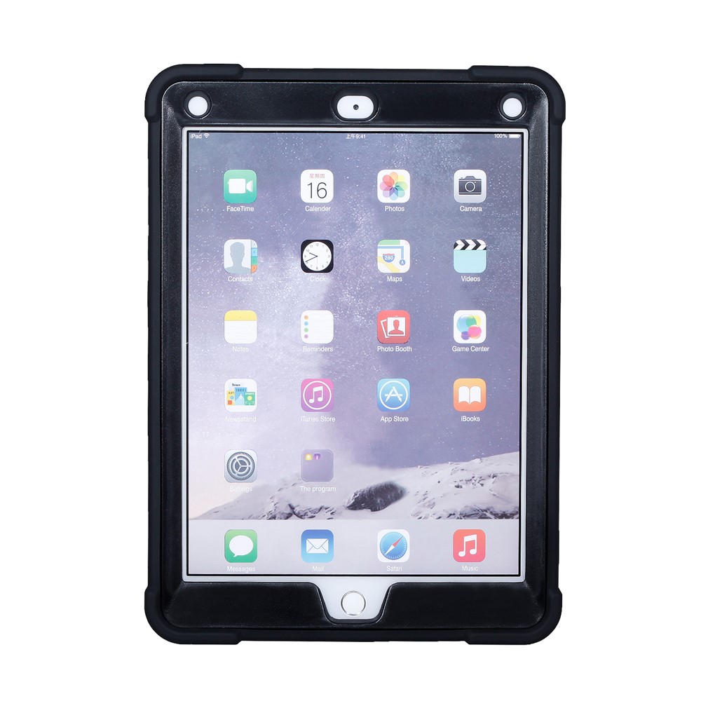 Броня Защитник Подставки ПК Силиконовый Гибридный Чехол Для IPad 9,7-дюймовый(2017) - черный-2