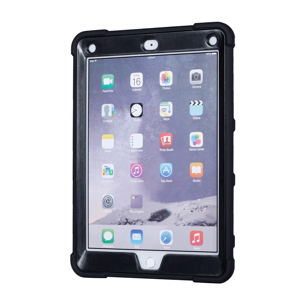 Броня Защитник Подставки ПК Силиконовый Гибридный Чехол Для IPad 9,7-дюймовый(2017) - черный-4