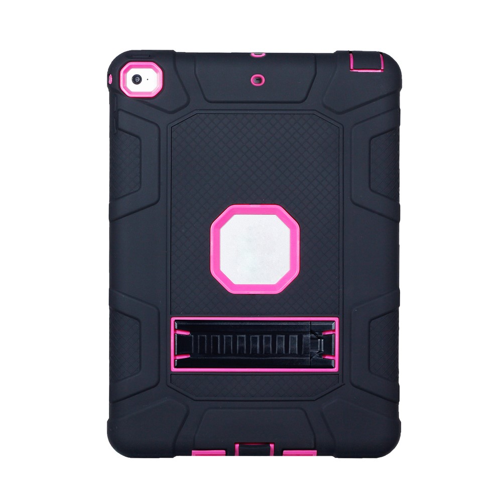 Armor Defender Kickstand PC Silicone Hybrid Cover foriPad 9.7 (2018) / 9.7 (2017) - Rose / Black