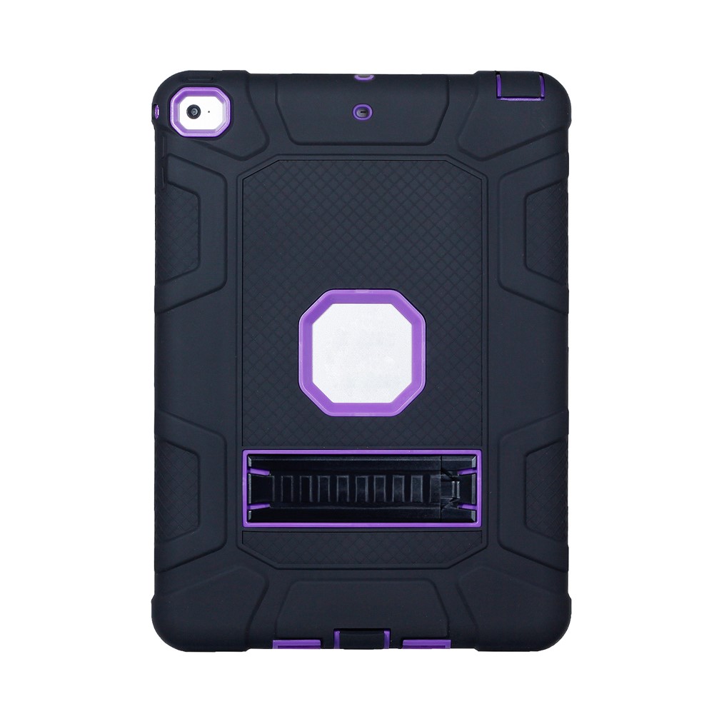 Armor Defender Kickstand PC Silicone Hybrid Shell for iPad 9.7 (2018) / 9.7 (2017) - Purple / Black