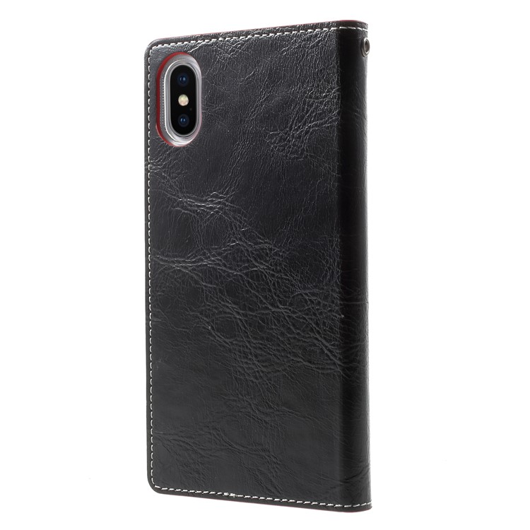 G-CASE Celebrity Series Wallet Leather Mobile Cover for iPhone X 5.8-inch - Black-2