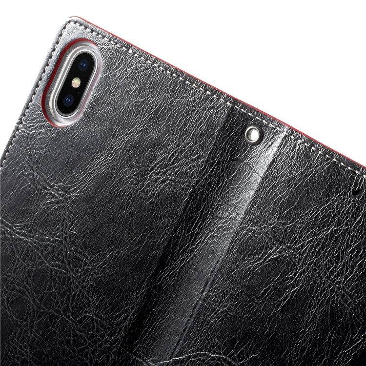 G-CASE Celebrity Series Wallet Leather Mobile Cover for iPhone X 5.8-inch - Black-6