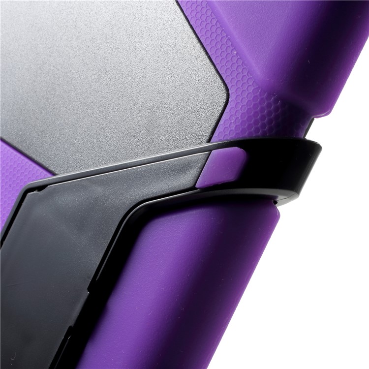 Military Duty PC Silicone Kickstand Hybrid Case for iPad 9.7-inch (2017) - Purple-7