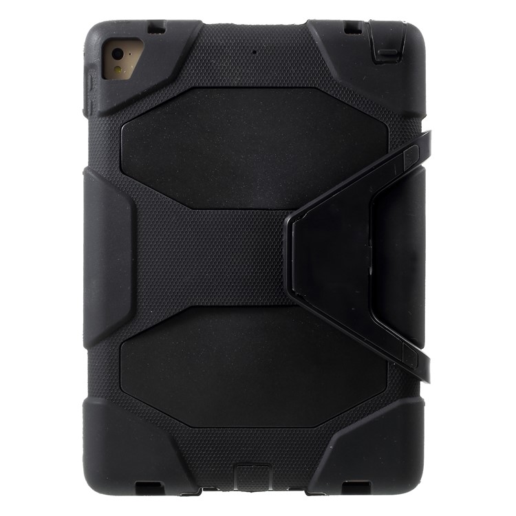 

Military Duty PC Silicone Kickstand Hybrid Cover for iPad 9.7 (2018) / 9.7 (2017) - Black