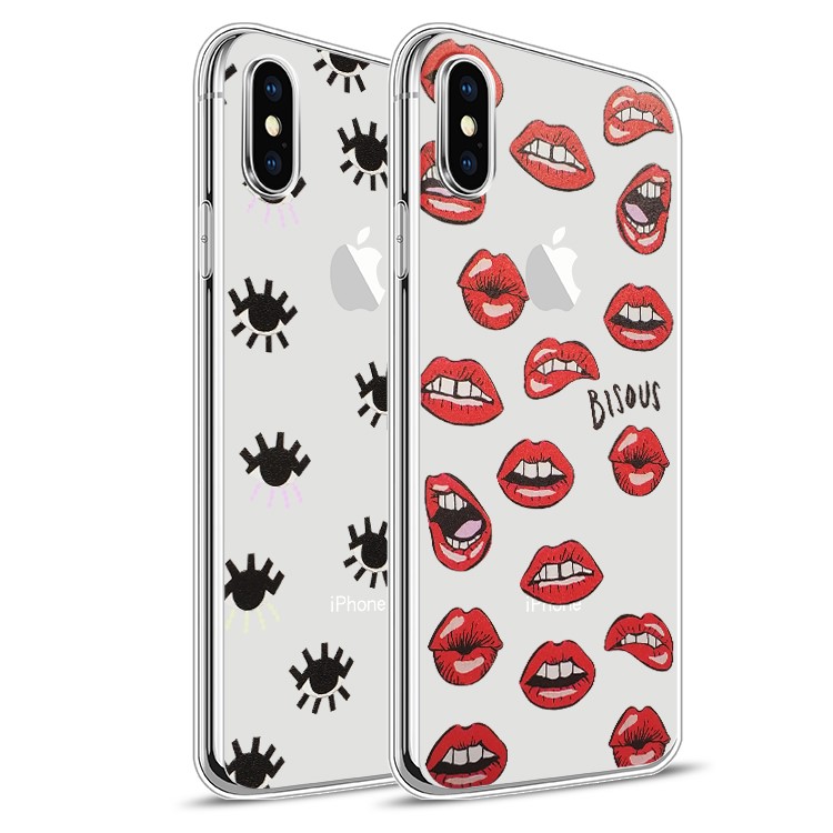 Pattern Printing Soft TPU Mobile Phone Case for iPhone X/10 - Eyes-5