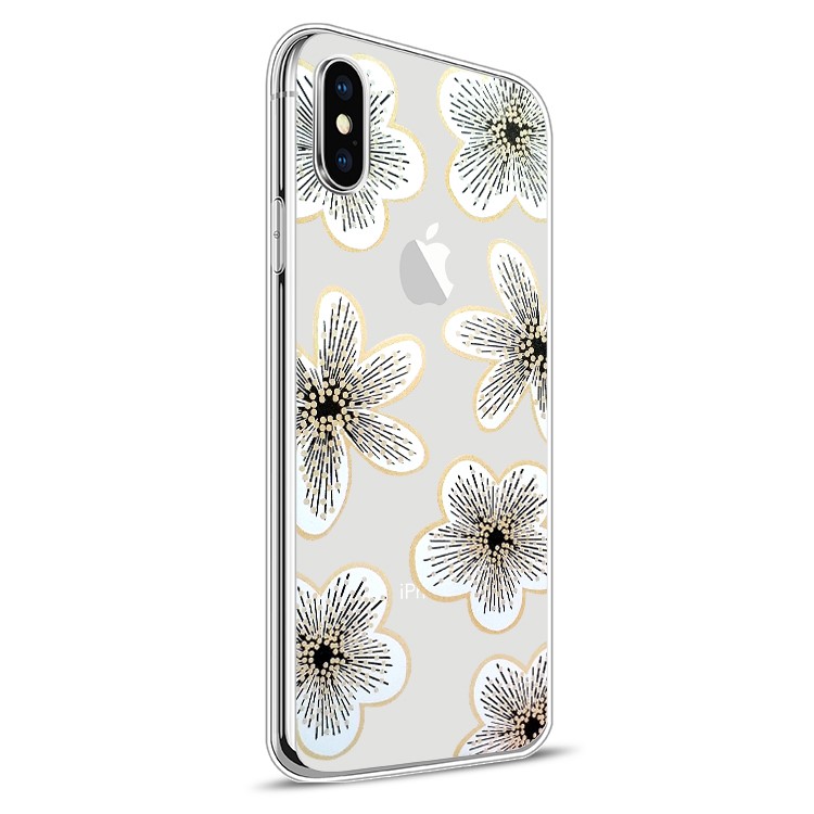 

Шаблон Печати ТПУ Гель Чехол Для IPhone Х - белила цветы, iPhone XS 5.8 inch