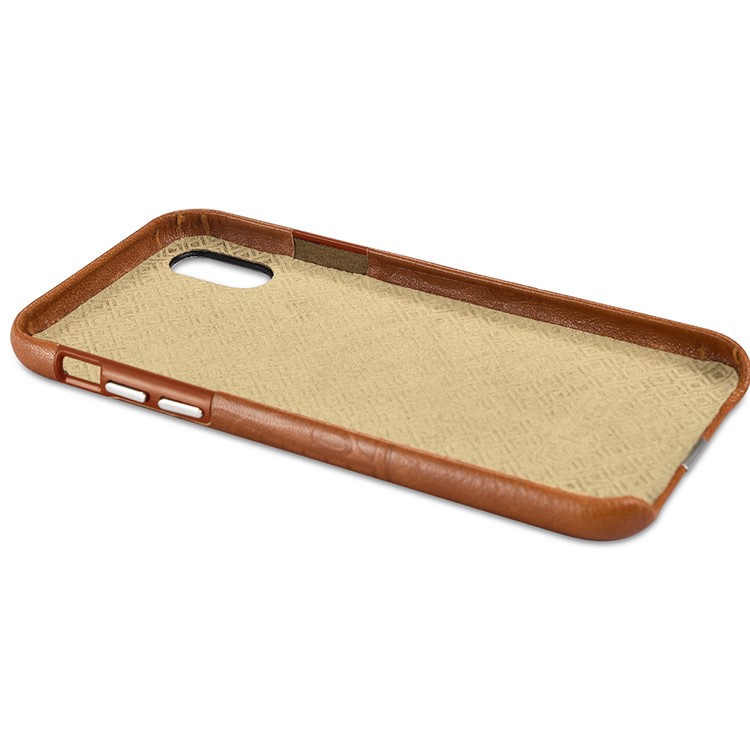 ICARER Embossed Totem Pattern Genuine Leather Coated PC Hard Case for iPhone X/10 - Mural-13