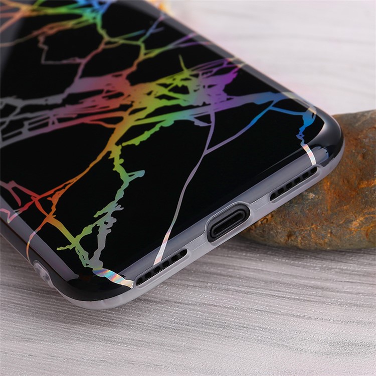 IMD Marble Pattern Plated TPU Back Case for iPhone X 5.8 inch - Black-6