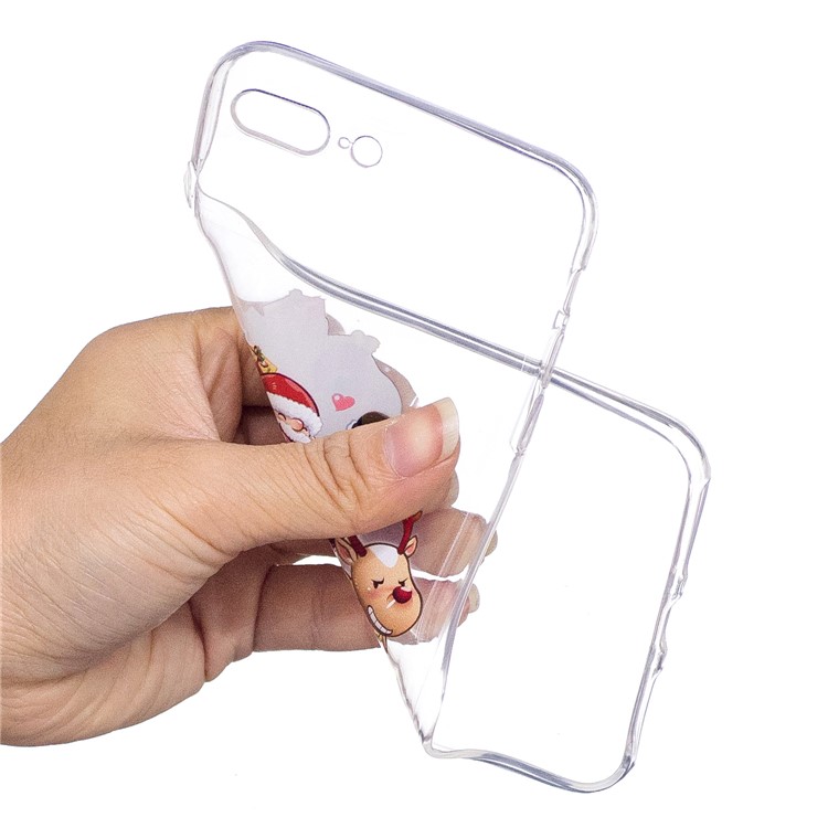 Christmas Pattern Printing TPU Cell Phone Case Accessory for 8 Plus/7 Plus - Cartoon Santa and Reindeer-4