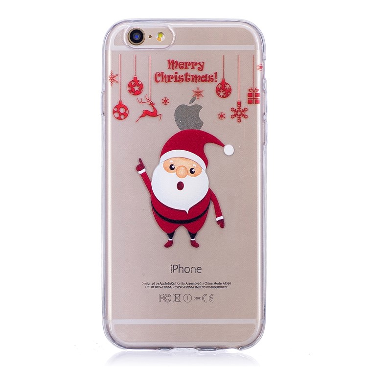 Christmas Pattern Printing TPU Jelly Case for 6s/6 - Merry Christmas and Santa-1