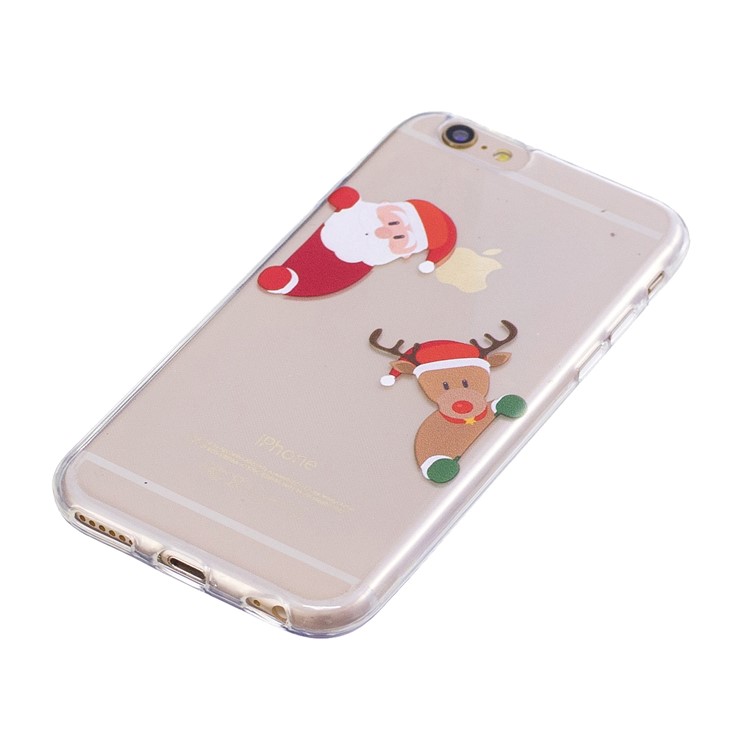 Christmas Pattern Printing TPU Protective Back Shell for 6s/6 - Santa Claus and Reindeer-2