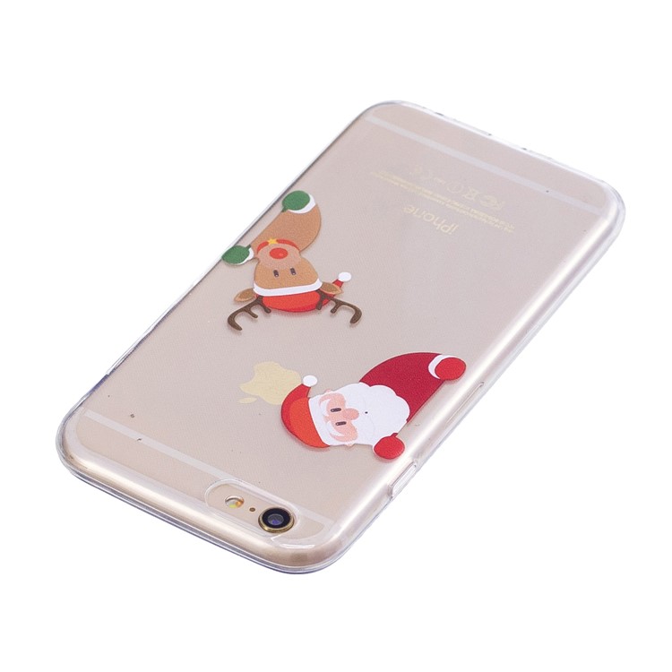 Christmas Pattern Printing TPU Protective Back Shell for 6s/6 - Santa Claus and Reindeer-3